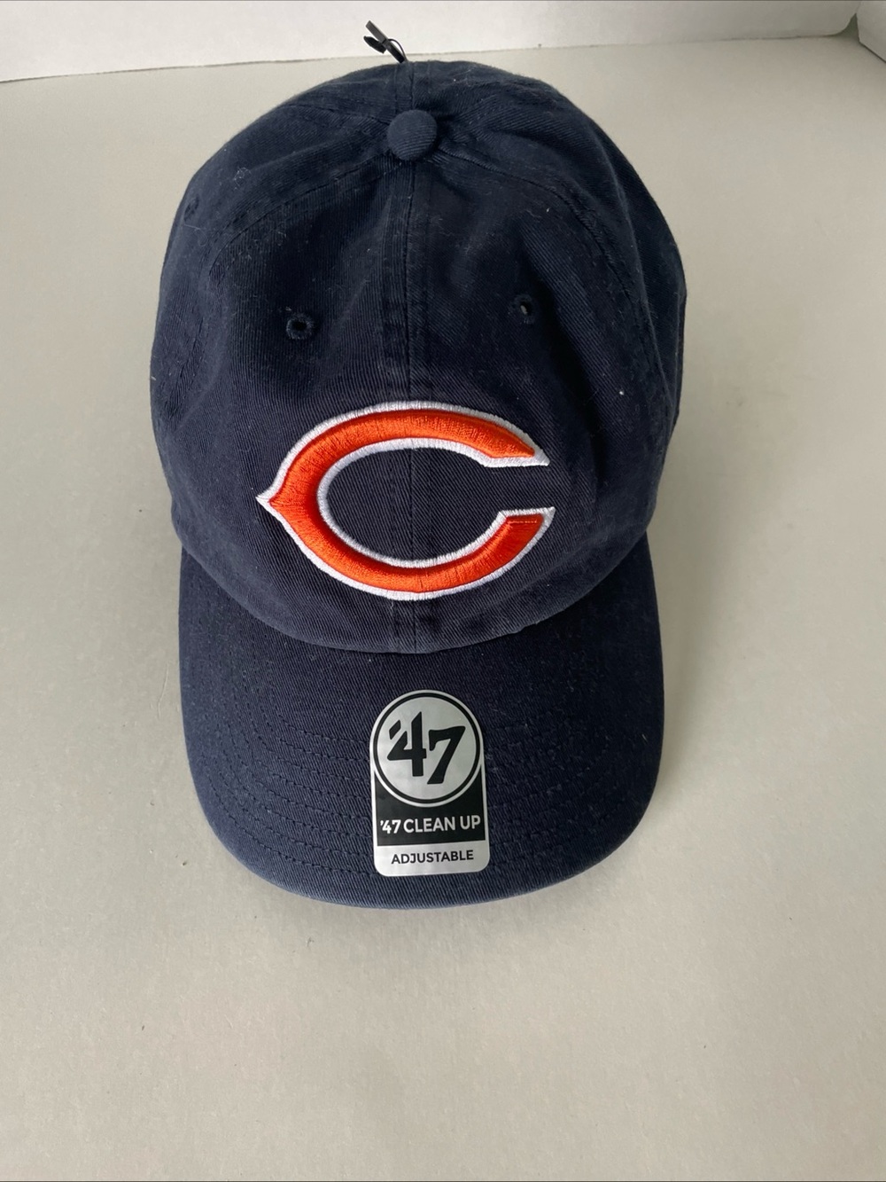 Chicago Bears Navy '47 Clean Up Baseball Cap with Orange C Logo new